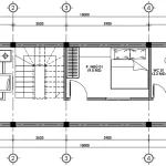 Bản vẽ bố trí công năng tầng 1 mẫu nhà ống 2 tầng 4x15m có phòng ngủ dưới