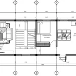 Bản vẽ bố trí công năng tầng 1 mẫu nhà ống 2 tầng 4 phòng ngủ diện tích 92m2.