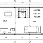 Bản vẽ bố trí công năng tầng 1 mẫu nhà phố tân cổ điển 5 tầng diện tích 91m2 có gara.