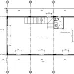 Bản vẽ bố trí công năng tầng 1 diện tích 80m2 với khu vực kinh doanh 64m2.