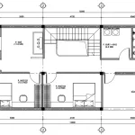 Bản vẽ bố trí công năng tầng 2 mẫu nhà 2 tầng 4 phòng ngủ diện tích 100m2