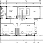 Bản vẽ công năng tầng 2 diện tích 90m2 mẫu nhà 2 tầng mái bằng hiện đại tại Đan Phượng.
