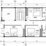 Bản vẽ bố trí công năng tầng 2 mẫu nhà 2 tầng hiện đại diện tích 90m2