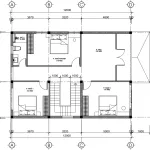 Bản vẽ bố trí công năng tầng 2 mẫu nhà 2 tầng mái Nhật tại Bắc Ninh diện tích 111m2.