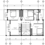 Bản vẽ bố trí công năng tầng 2 mẫu nhà mái Nhật 2 tầng đẹp diện tích 100m2