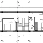 Bản vẽ bố trí công năng tầng 2 mẫu nhà ống 2 tầng 1 tum hiện đại diện tích 82m2 của Techhome.
