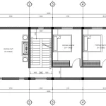 Bản vẽ bố trí công năng tầng 2 diện tích 83m2 mẫu nhà ống 2 tầng hiện đại của anh Dương.
