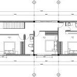 Bản vẽ bố trí công năng tầng 2 mẫu nhà ống 2 tầng hiện đại diện tích 84m2 của Techhome.