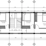 Bản vẽ chi tiết tầng 2 mẫu nhà ống 2 tầng 4 phòng ngủ gồm 3 phòng ngủ và phòng thờ.