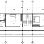 Bản vẽ chi tiết bố trí công năng tầng 2 mẫu nhà phố 2 tầng hiện đại diện tích 107m2