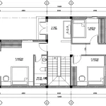 Bản vẽ mặt bằng công năng tầng 2 mẫu nhà phố 2 tầng hiện đại diện tích 85m2.