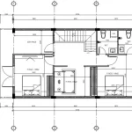 Bản vẽ bố trí công năng tầng 3 diện tích 80m2 với phòng thờ, 2 ngủ và sân phơi.