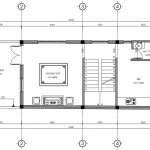 Bản vẽ bố trí công năng tầng 3 mẫu nhà ống 3 tầng hiện đại diện tích 50m2 gồm phòng thờ và bếp.