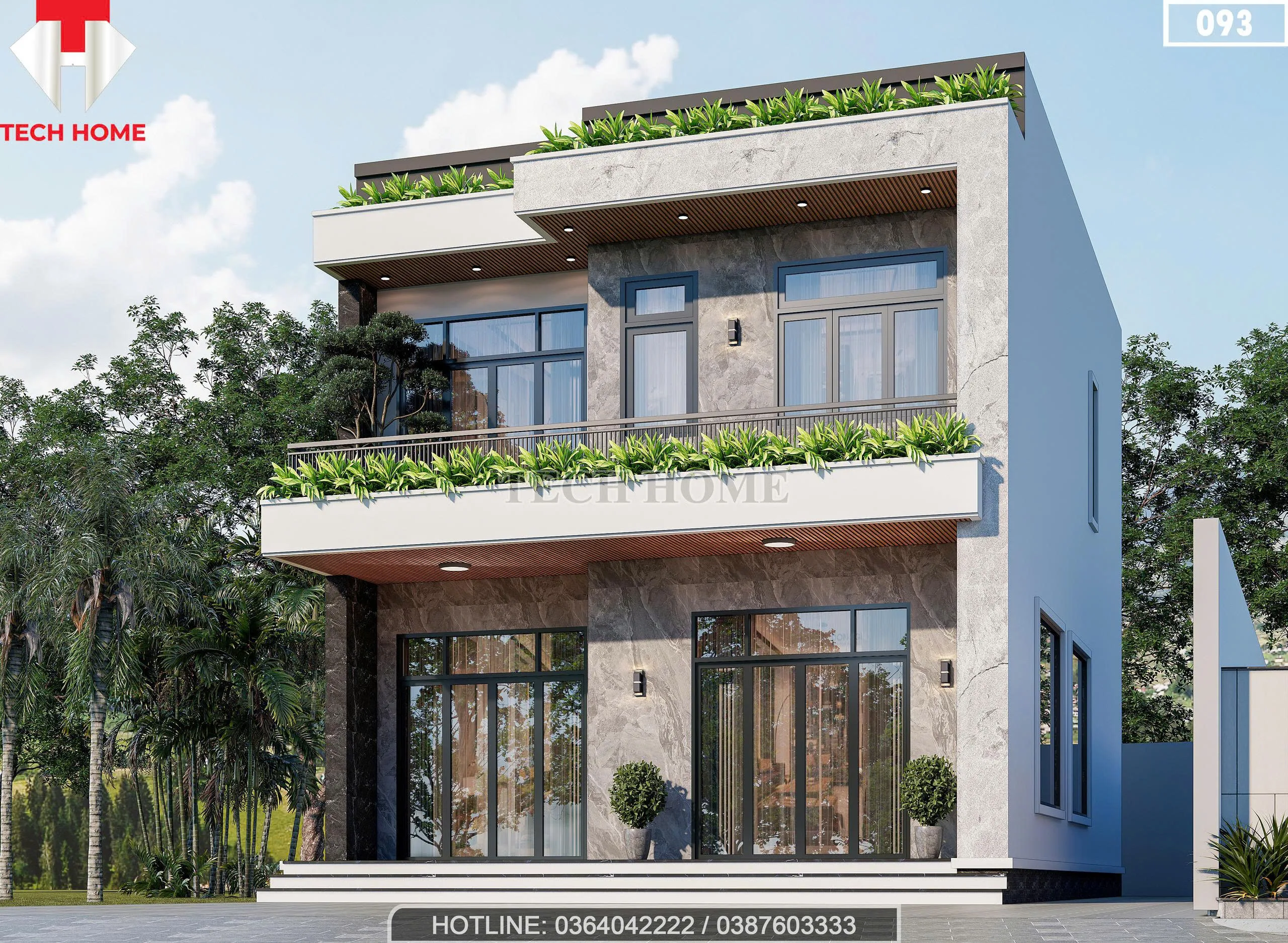 Góc nghiêng mẫu nhà 2 tầng hiện đại