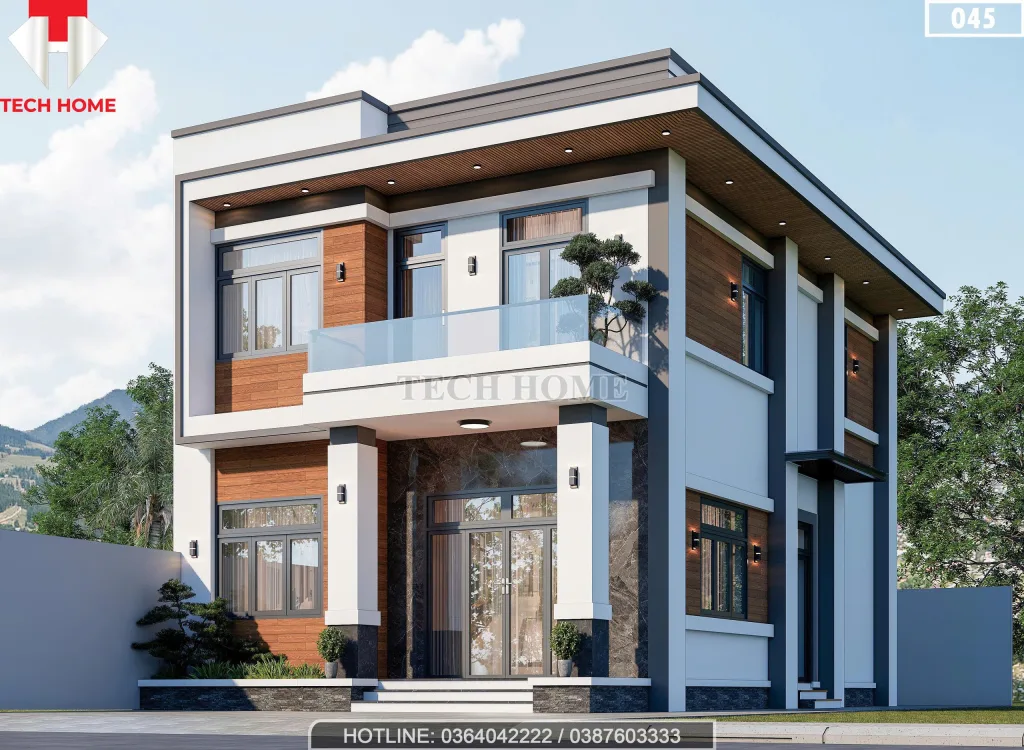 Góc nghiêng mẫu nhà 2 tầng hiện đại