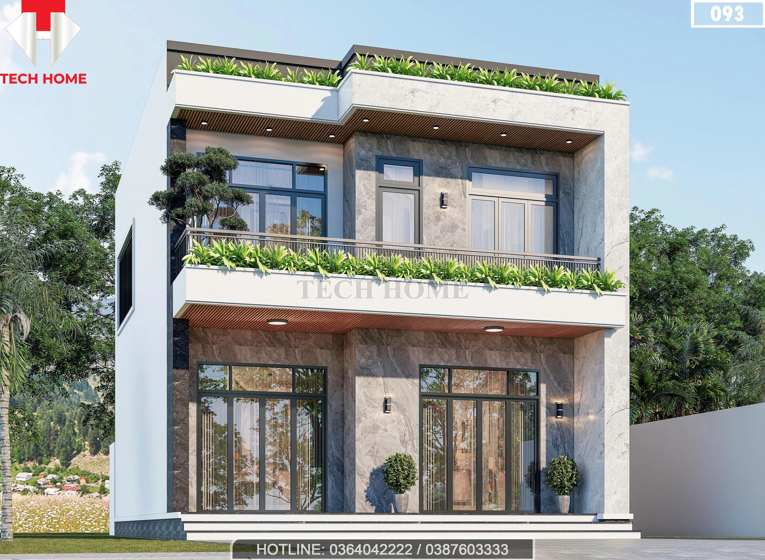 Góc nghiêng mẫu nhà 2 tầng hiện đại