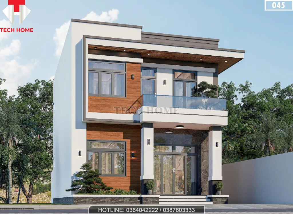 Góc nghiêng mẫu nhà 2 tầng hiện đại