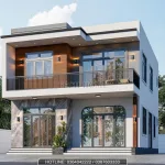 Góc nghiêng mẫu nhà 2 tầng mái bằng hiện đại