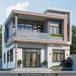 Góc nghiêng mẫu nhà 2 tầng mái bằng hiện đại