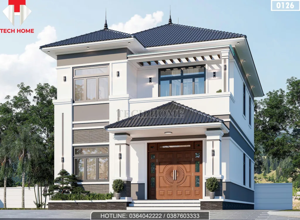 Góc nghiêng mẫu nhà 2 tầng mái Nhật tại Bắc Ninh