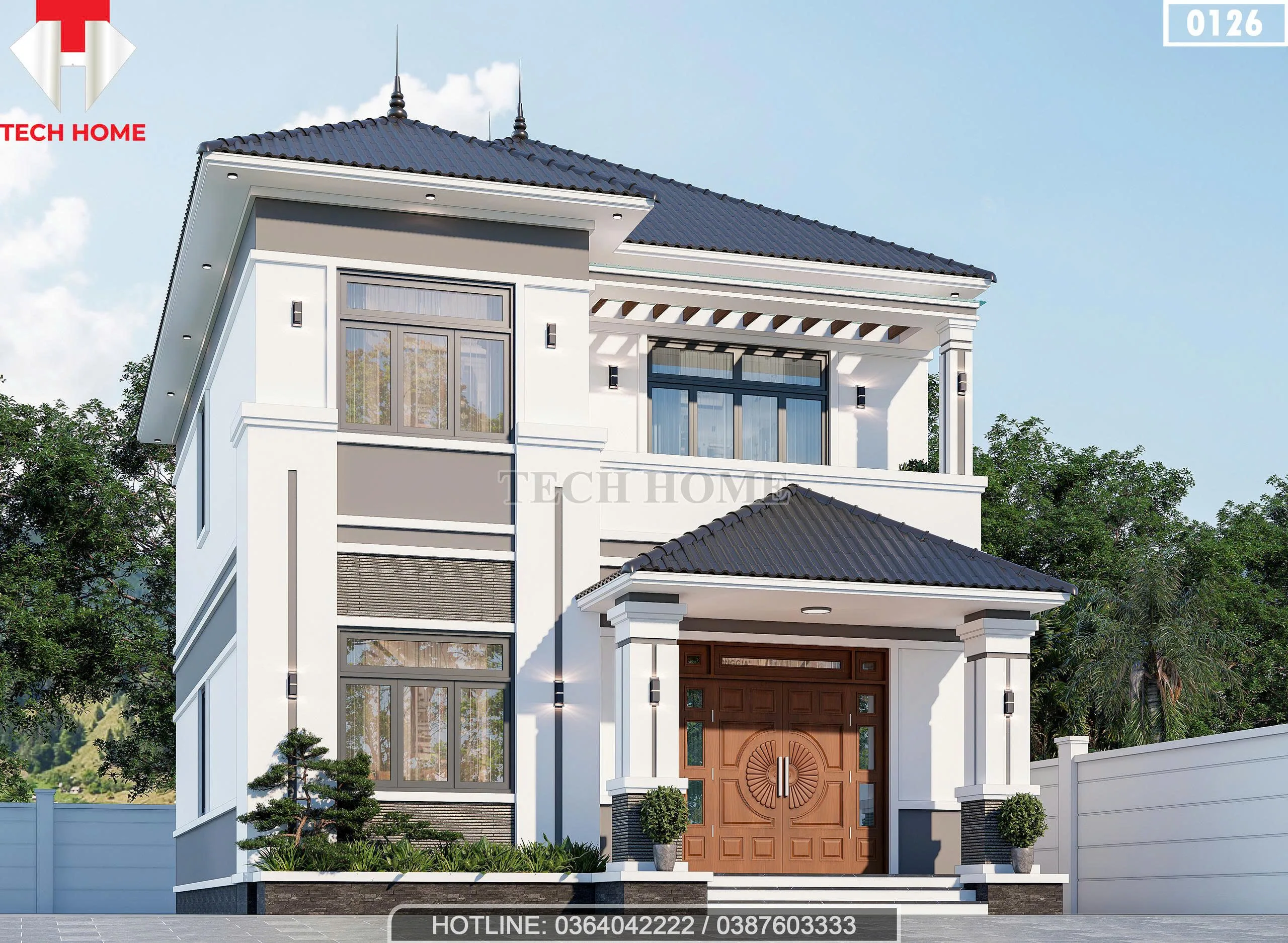 Góc nghiêng mẫu nhà 2 tầng mái Nhật tại Bắc Ninh