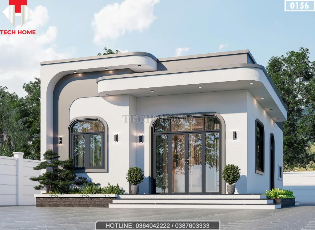 Góc nghiêng mẫu nhà cấp 4 mái bằng hiện đại