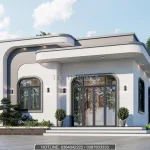 Góc nghiêng mẫu nhà cấp 4 mái bằng hiện đại