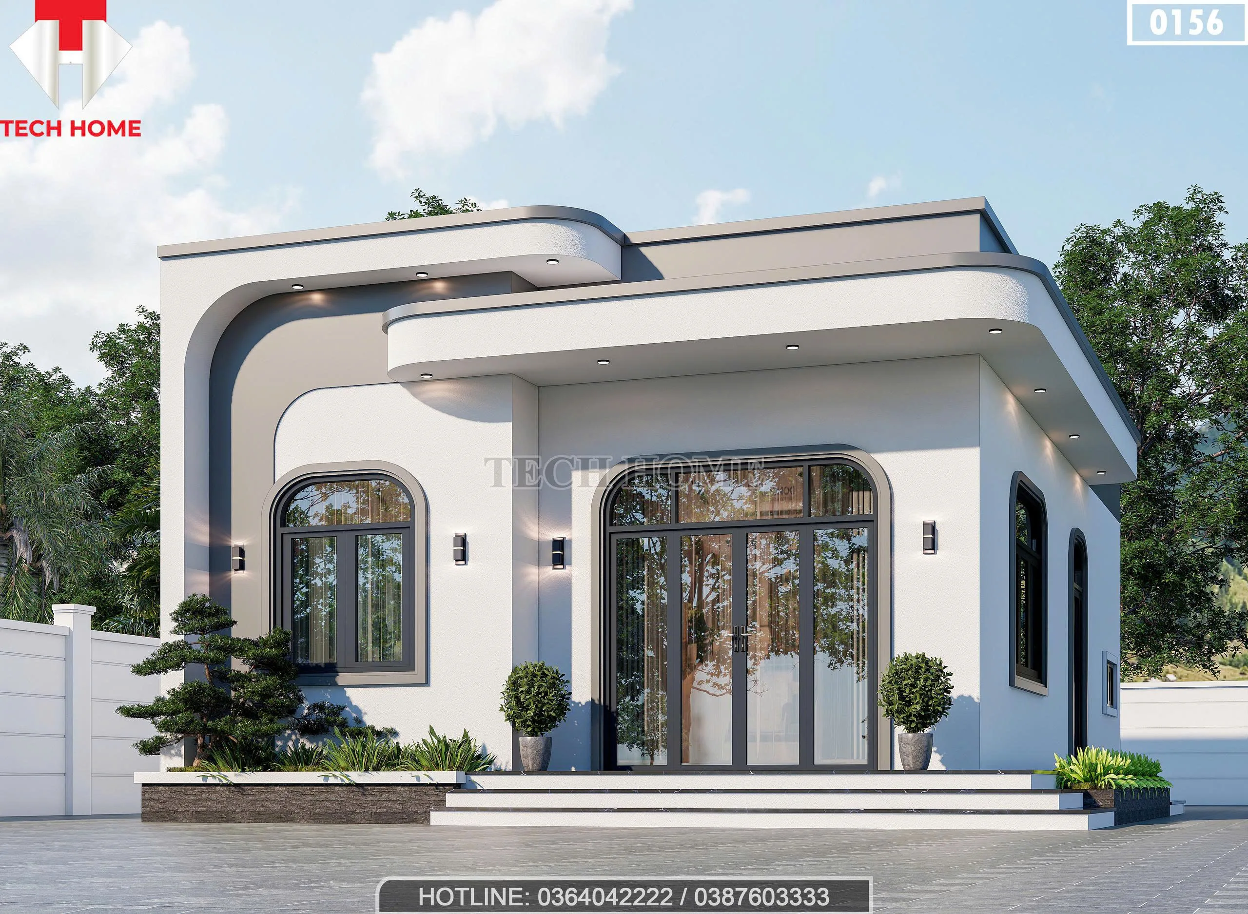 Góc nghiêng mẫu nhà cấp 4 mái bằng hiện đại