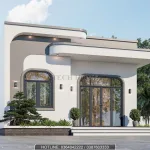 Góc nghiêng mẫu nhà cấp 4 mái bằng hiện đại