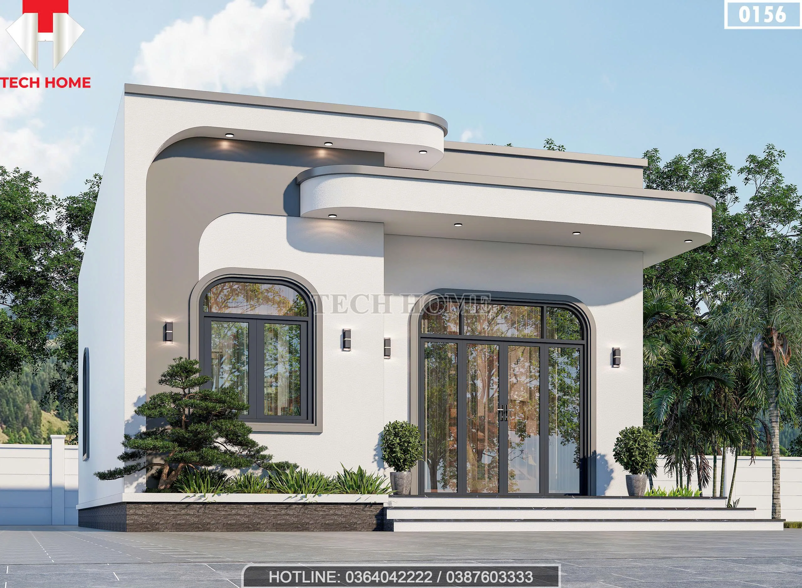 Góc nghiêng mẫu nhà cấp 4 mái bằng hiện đại