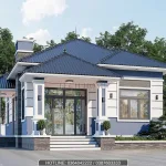 Góc nghiêng mẫu nhà cấp 4 mái Nhật 3 phòng ngủ