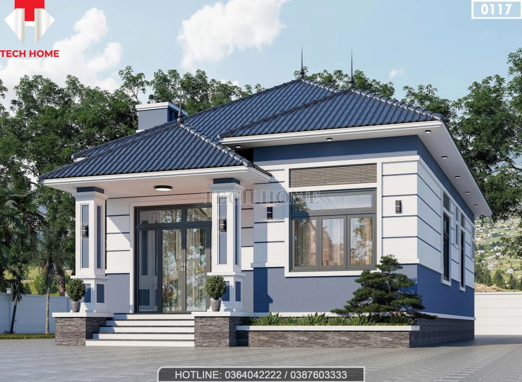 Góc nghiêng mẫu nhà cấp 4 mái Nhật 3 phòng ngủ