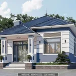 Góc nghiêng mẫu nhà cấp 4 mái Nhật 3 phòng ngủ