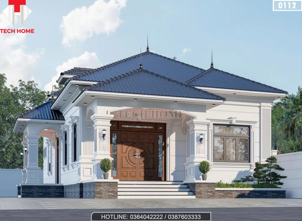 Góc nghiêng mẫu nhà mái Nhật 1 tầng 3 phòng ngủ