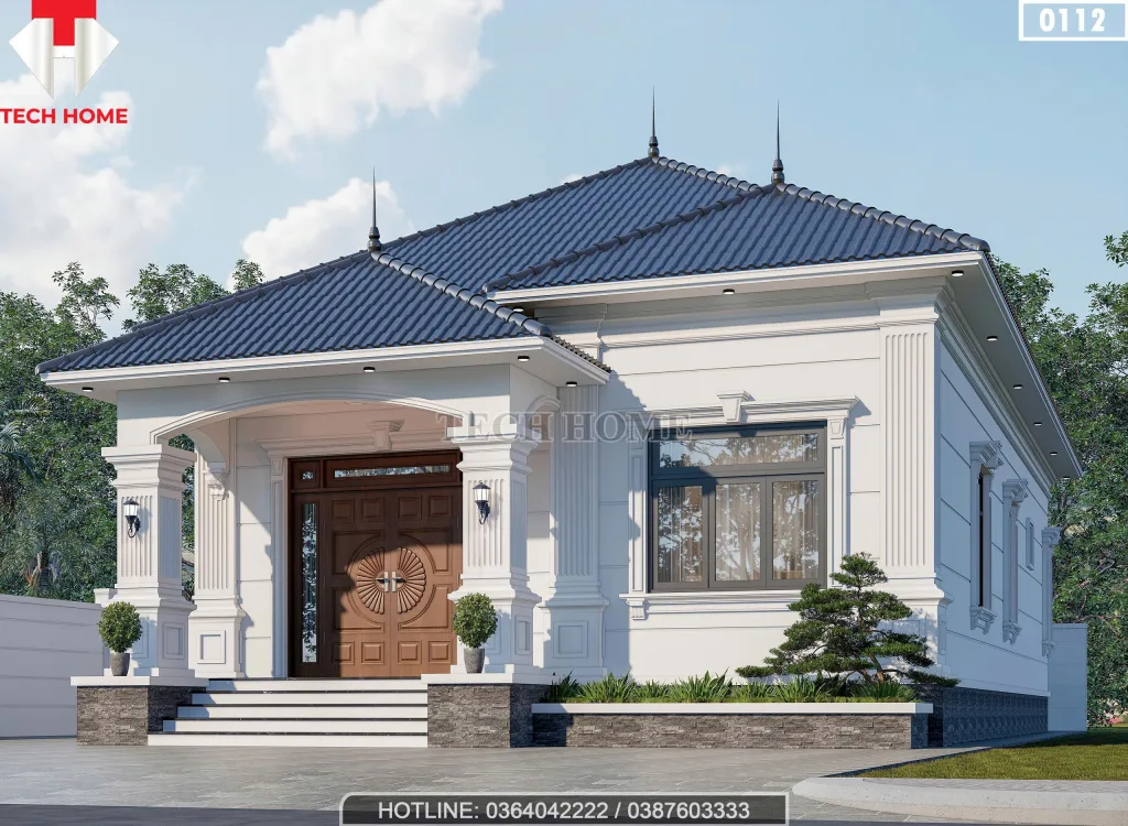 Góc nghiêng mẫu nhà mái Nhật 1 tầng 3 phòng ngủ