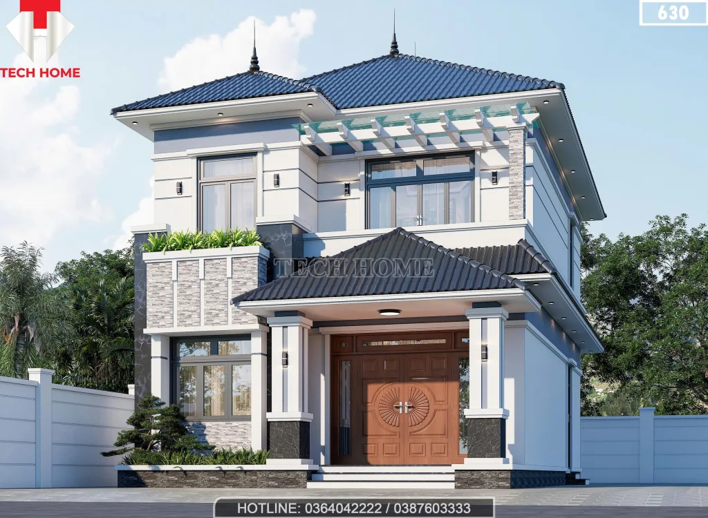 Góc nghiêng mẫu nhà mái Nhật 2 tầng đẹp