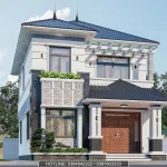 Góc nghiêng mẫu nhà mái Nhật 2 tầng đẹp