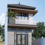 Góc nghiêng mẫu nhà mái Nhật 2 tầng hiện đại