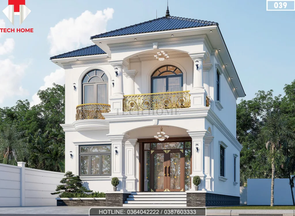 Góc nghiêng mẫu nhà mái Nhật 2 tầng tân cổ điển