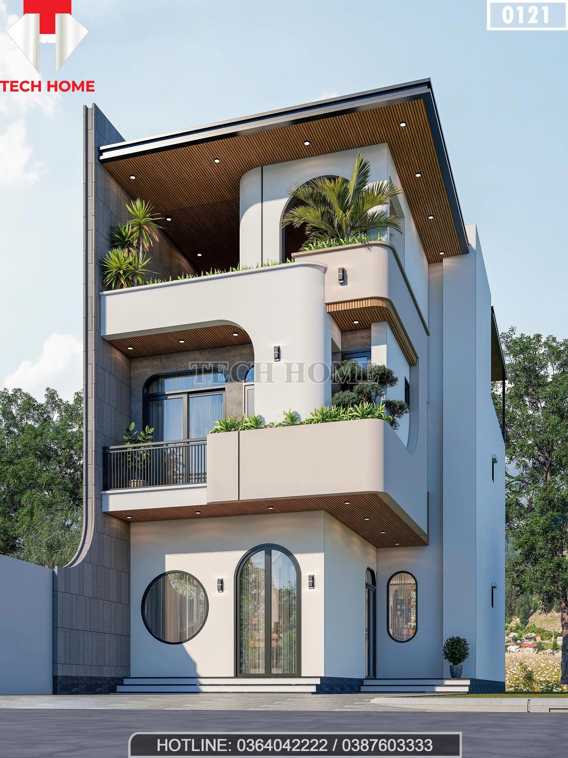 Góc nghiêng mẫu nhà ống 2 tầng 1 tum hiện đại