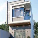 Góc nghiêng mẫu nhà ống 2 tầng 4 phòng ngủ