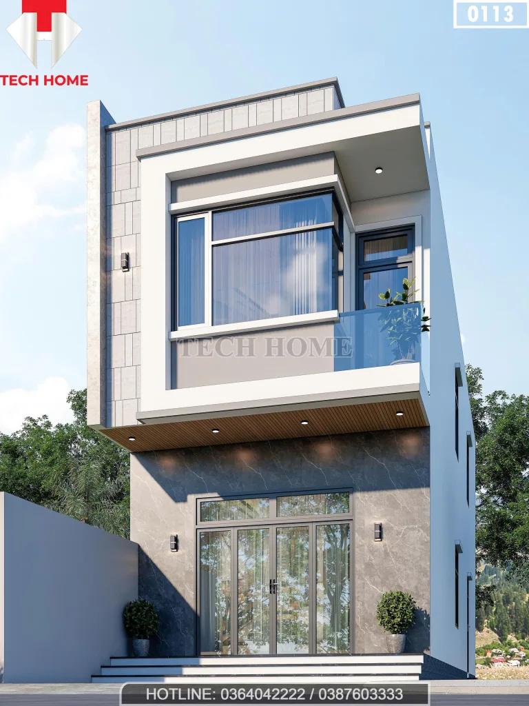 Góc nghiêng mẫu nhà ống 2 tầng 4 phòng ngủ