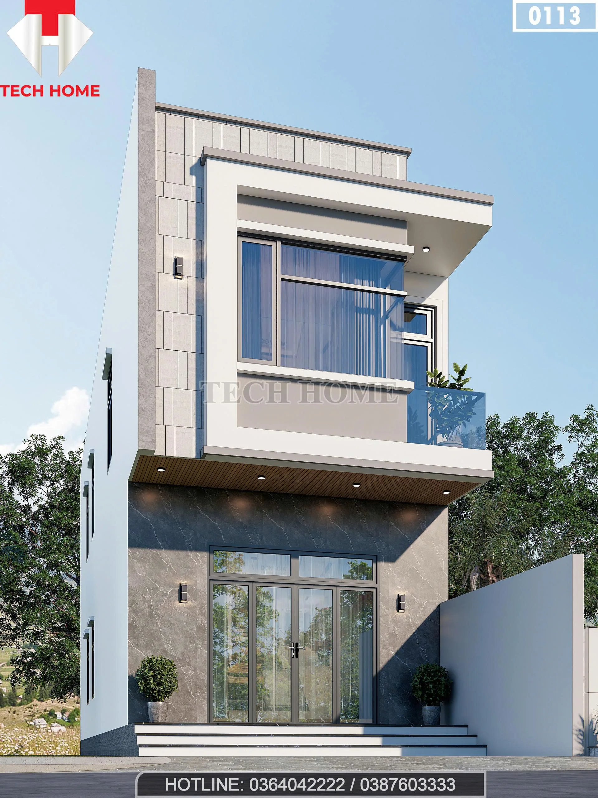 Góc nghiêng mẫu nhà ống 2 tầng 4 phòng ngủ