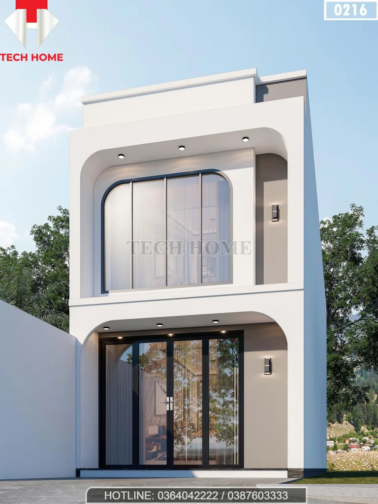 Góc nghiêng mẫu nhà ống 2 tầng hiện đại