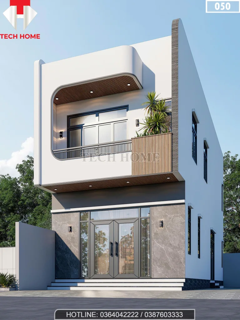 Góc nghiêng mẫu nhà ống 2 tầng hiện đại