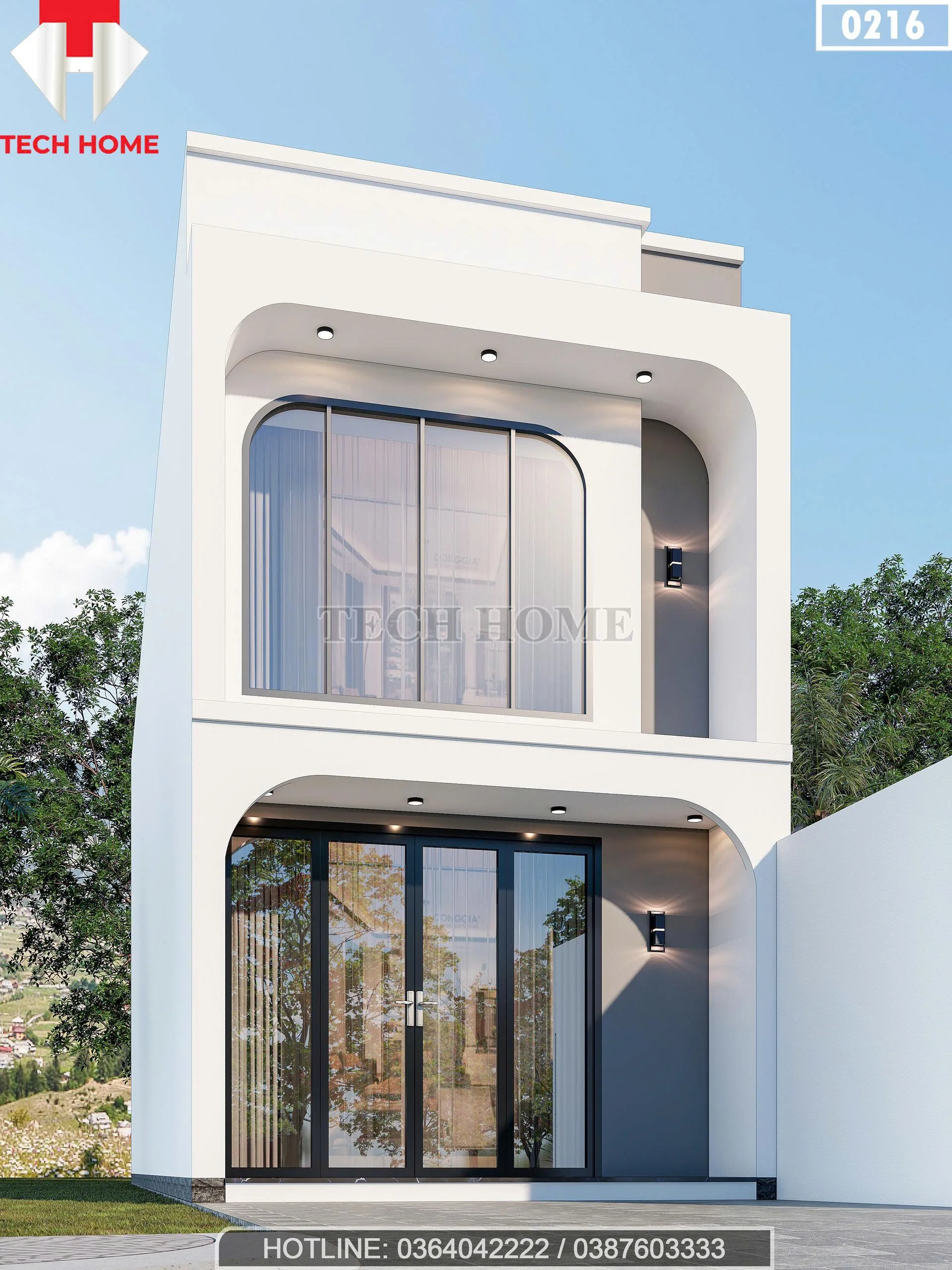 Góc nghiêng mẫu nhà ống 2 tầng hiện đại