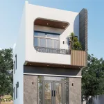 Góc nghiêng mẫu nhà ống 2 tầng hiện đại