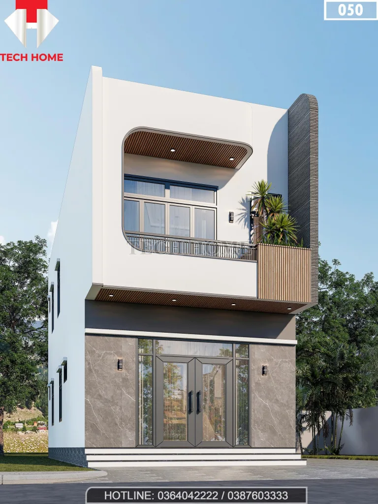 Góc nghiêng mẫu nhà ống 2 tầng hiện đại