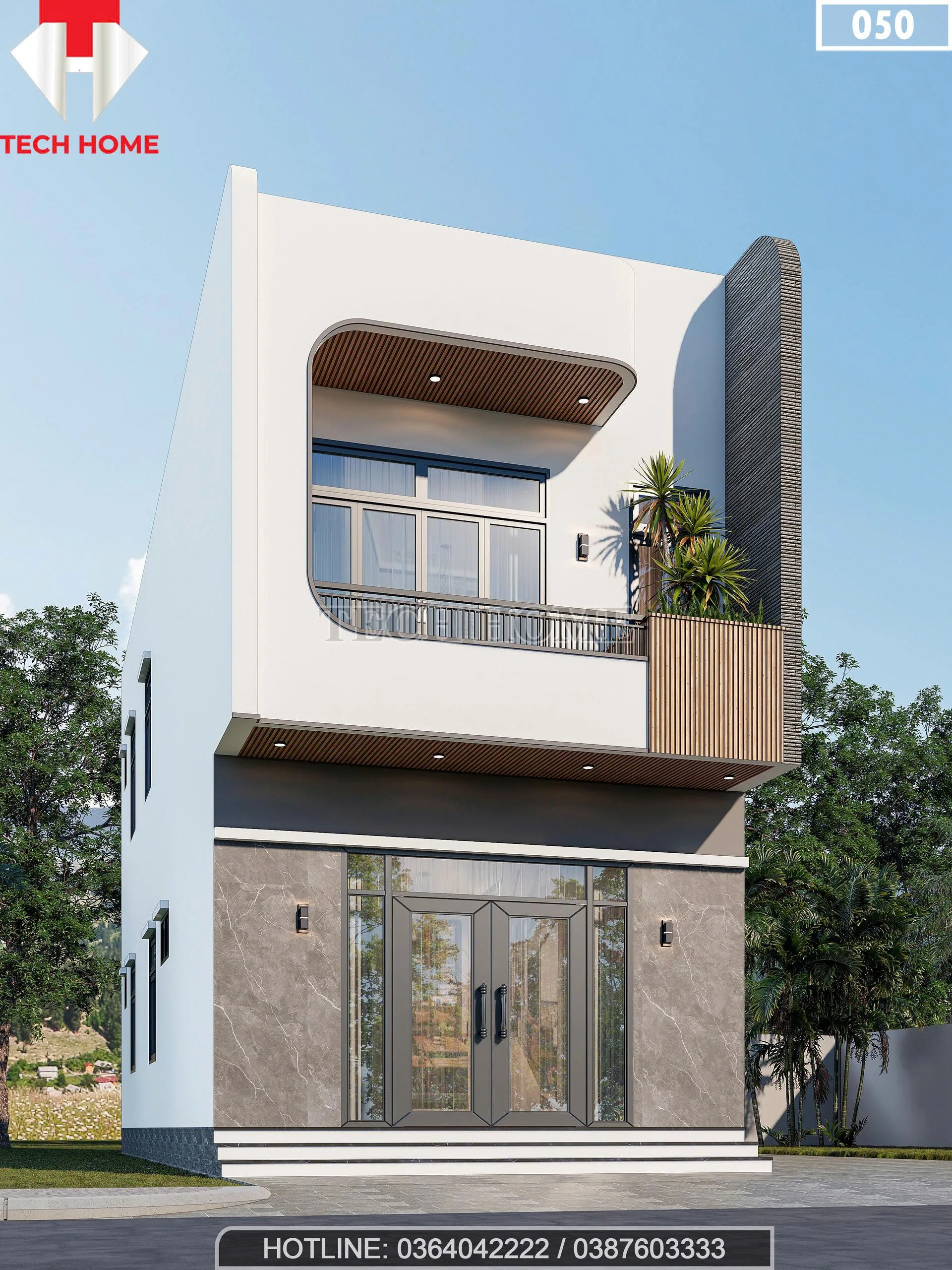 Góc nghiêng mẫu nhà ống 2 tầng hiện đại