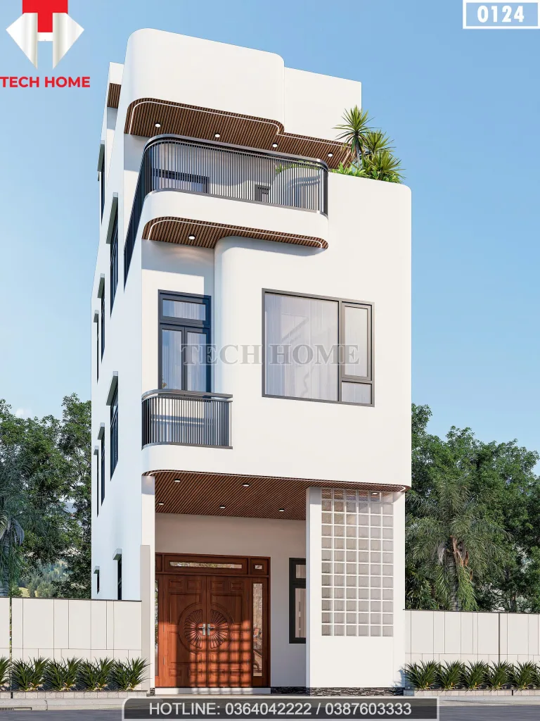 Góc nghiêng mẫu nhà ống 3 tầng hiện đại
